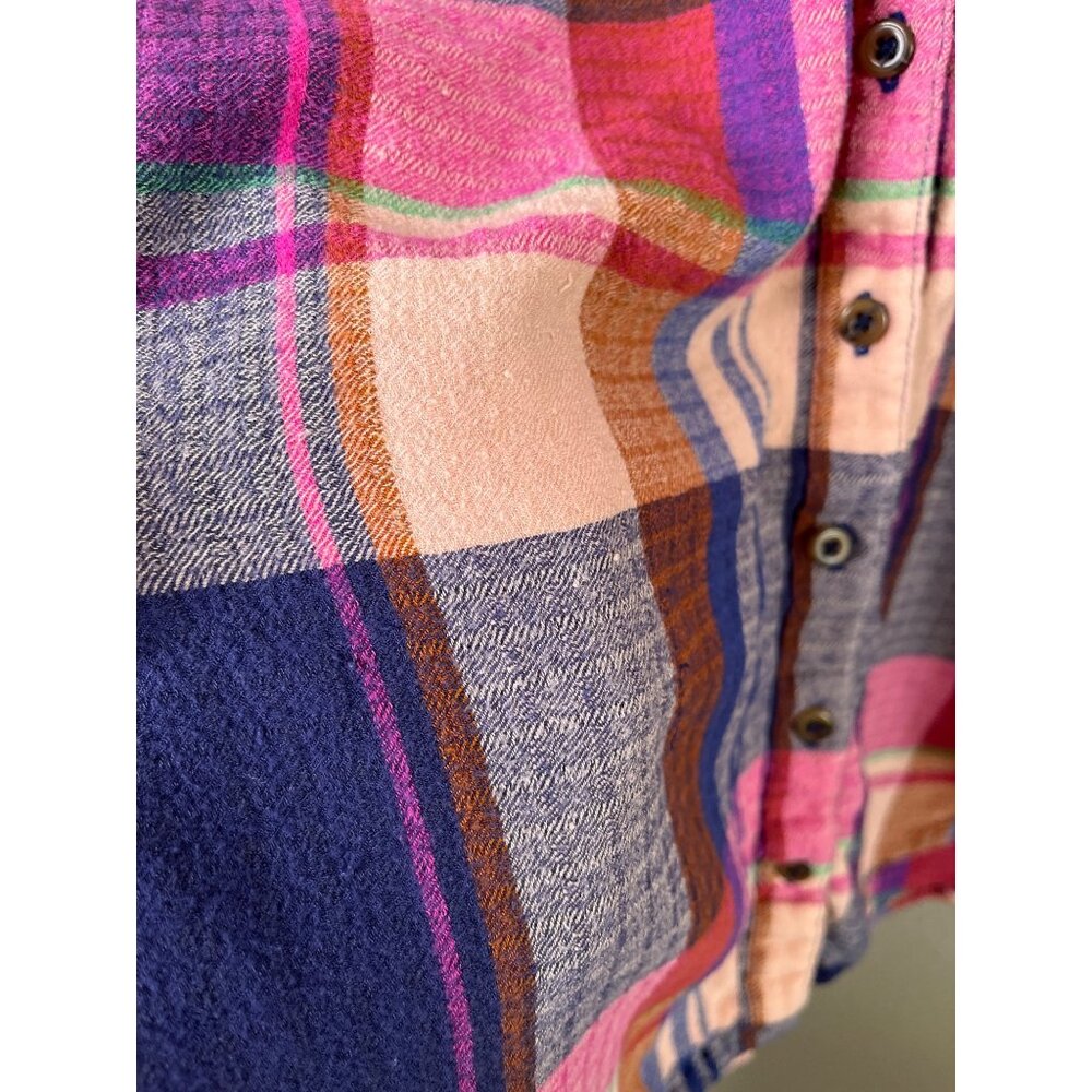 Pilcro Anthropologie Womens Pink Purple Plaid Button-Up Shirt Size Smal - Picture 8 of 11